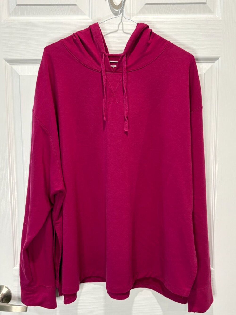 Nike Yoga Dri-FIT French Terry Pullover Hoodie, Magenta Pink, Plus Size 2X